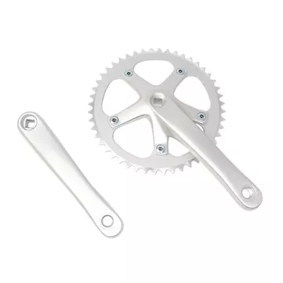 Silver Bicycle CrankSet 48T X 175MM MTB Track Fixie Single Speed Bikes • $56.99