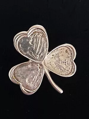 Vintage Celtic Irish Sterling Silver Hallmarked Lucky Clover Brooch Jewellery • £9.05