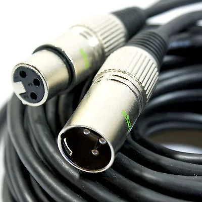 PRO QUALITY 2m XLR 3 Pin Male To Female Microphone Cable Audio Mixer Amp Lead • £6.99