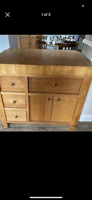 £400 • Buy Butchers Block Island Excon Solid Wood. Chopping Block Drawers Double Sided Exc
