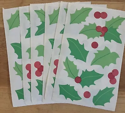 Lot (6) Mrs. Grossman's Vintage Stickers - Vellum Holly Berry Christmas Flowers • $3.99
