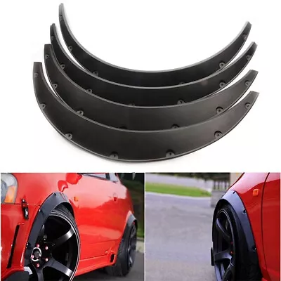 Universal Car Truck Wheel Fender Flares Cover Wide Body Kit Wheel Arches Black • $29.50