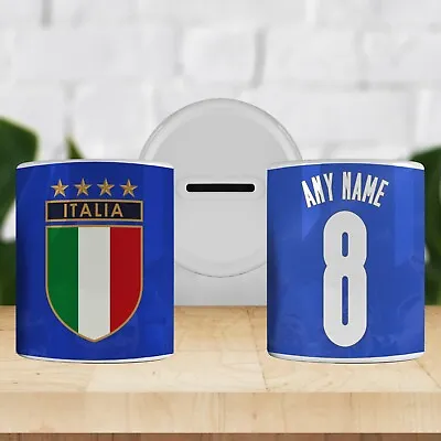 Personalised Italy Style Football Money Box Kids Savings Piggy Bank. Any Name • £8.99