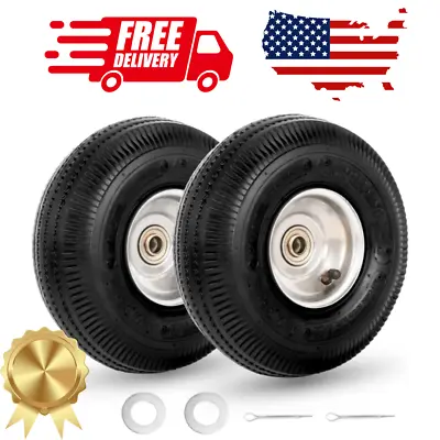 2 Pack 10'' Tire And Wheel For Hand Truck Trolley Dolly Garden Wagon • $32.57