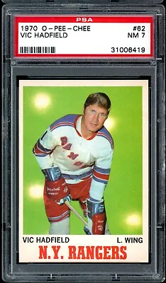 1970-71 OPC O-PEE-CHEE Hockey NHL #62 Vic Hadfield PSA 7 NM N Y Rangers Card • $79