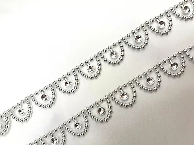 £1 • Buy 15mm/1YRD Diamante Bling Sparkling Diamond Effect Wedding Cake Craft Trim Ribbon