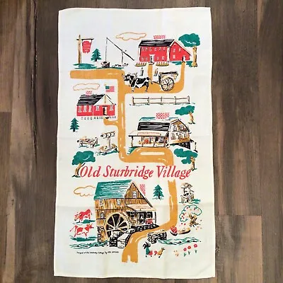 Vintage Old Sturbridge Village MA Linen Kitchen Unused Tea Towel Ken Hopkins • $15