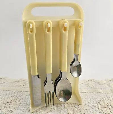 Vintage Hanging Cutlery Set BBQ Picnic Kitchenware Caravan – 24pc Complete • $26