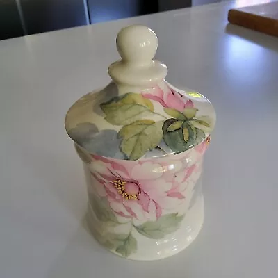 Hadida Bone China Bathroom Large Lidded Pot Country Rose  • £24.99