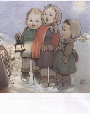 MABEL LUCIE ATTWELL CHARMING ORIGINAL BOOK PRINT FROM 1990's CAROL SINGERS • £2.95