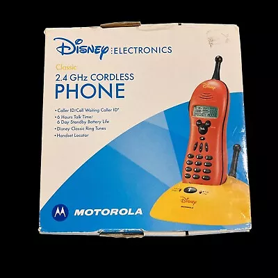 Vintage Motorola Disney 2.4 GHz Single Line Cordless Phone Mickey • $31.19