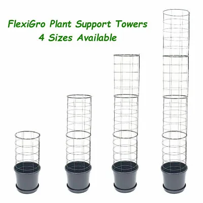 £21 • Buy Plant Support Tower Flexigro Mesh Trellis Climb Pea Bean Growing Garden Pot Cage