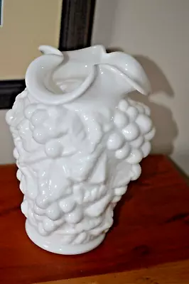 Vintage Imperial Unique White Milk Glass Grape Cluster Vase • $19.99