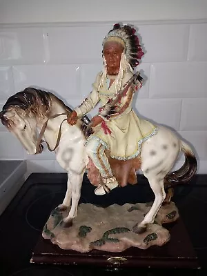 Academy Collection Large Native American Indian Figurine On Horseback- 34 X 33cm • £55