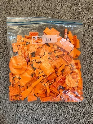 Lego Orange Color Sorted Bricks Pieces Plates Parts Bulk Assorted Lot (14 Oz) • $10.95