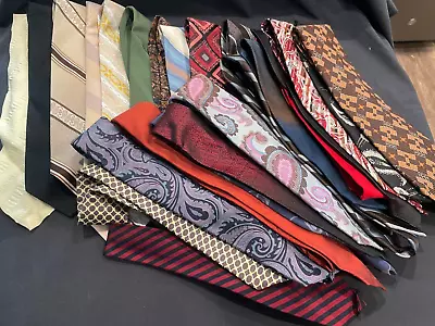 Men’s Vintage Neck Ties Lot Of 23 For Wear Or Craft Or Reselling  • $14