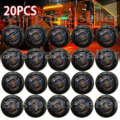 20x Smoked Amber 3/4  Bullet Round LED Side Marker Lights For Trailer Truck RV • $14.27