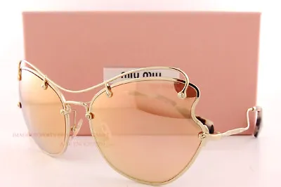 Brand New Miu Miu Sunglasses MU 56RS ZVN6S0 Gold/ Brown/Rose Gold Mirror Women • $154.78