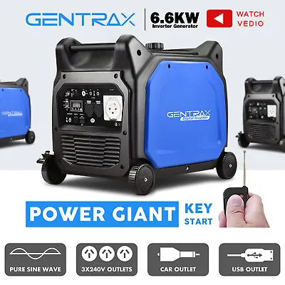 GenTrax Inverter Generator 6.6KW Max 6.0KW Rated Remote Start Pure Sine Camping • $2099