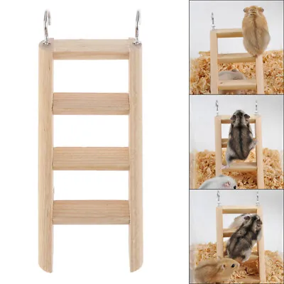 1PC Hamster Ladder Stand Wooden Climbing Toy Solid Playing Accessories Prod-wq • £5.02