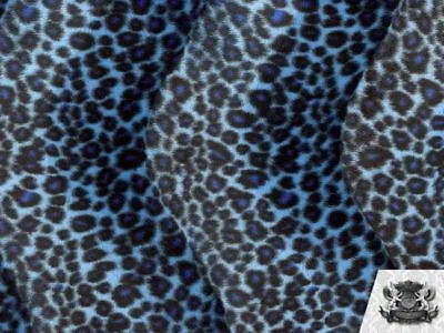 Velboa Faux Fur Short Pile Fabric Animal Print CHEETAH BLUE/ 60  W /By The Yard  • $6.49