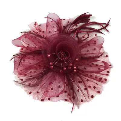 Feather Hair Fascinator Alice Headband Clip Ladies Wedding Royal Ascot Races && • £6.59