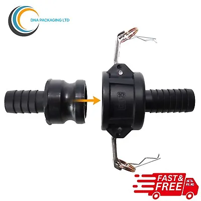 Combination Camlock Adapter With Camlock Coupler Hose Tail IBC Connector • £0.99