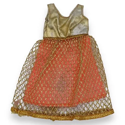 Vintage 1969-1970 Francie Barbie  Gold Rush  #1222 Gold Lame`Orange Skirt Dress • $24.95