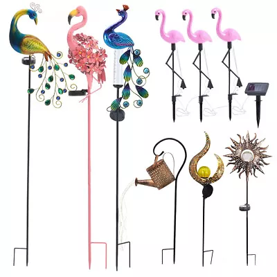 Large Solar Powered LED Animal Garden Stake Light Novelty Peacock Ornament Lamp • £13.95