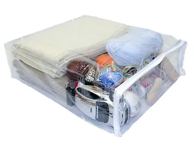 5-Pack Clear Vinyl Plastic Zippered Blanket Storage Bags 15  X 18  X 5  • $18.99