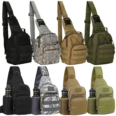 Outdoor Tactical Sling Bag Military MOLLE Crossbody Pack Chest Shoulder Backpack • $14.99