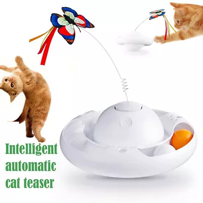 Electric Fluttering Butterfly Interactive Cat Toys Automatic Kitten Track Balls • $21.90