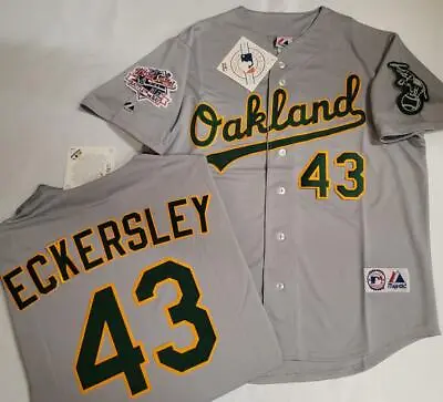 Majestic 1989 Oakland A's DENNIS ECKERSLEY World Series Baseball JERSEY GRAY NWT • $129.99