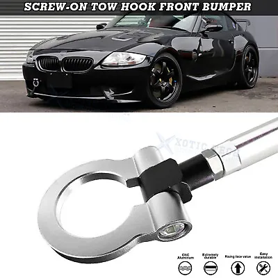 Silver CNC Euro Racing Style Tow Hook For BMW 1 3 5 Series X5 X6 Mini Cooper R55 • $22.99