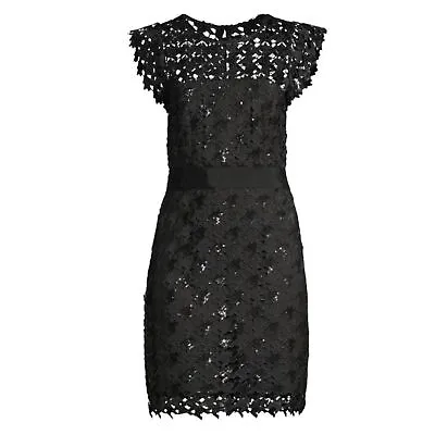 Milly Leila Herringbone Sequin Lace Dress Mini Cocktail Size 2 Women's NWT • $150