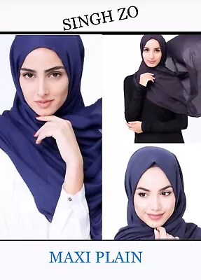  Maxi  Plain SCARF SHAWL HIJAB WRAP HEAD TURBAN FOR LADIES WOMEN  • £3.49