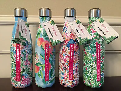 Starbucks Lilly Pulitzer S'Well Stainless Steel Water Swell Bottle Set Of 4 NWT • £380.86