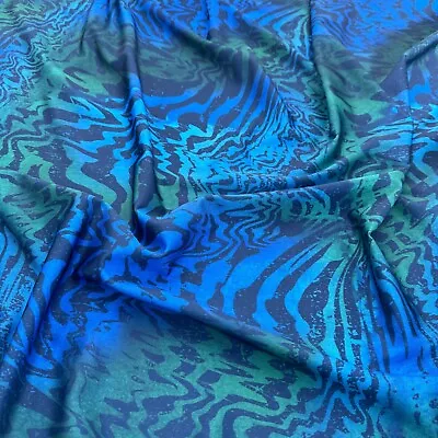 FS1237 Animal Tie Dye Print Spandex Fabric All Way Stretch Sportswear Swimwear • £0.99