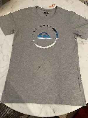 Men’s Quicksilver Brand T Shirt With Quicksilver Logo Size S Grey • $19