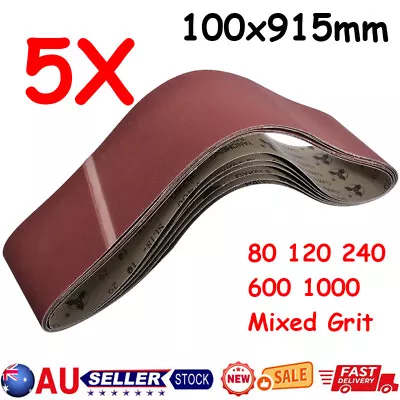 5X Sanding Belts 100mm X 914mm 915mm Linishing Grinding Abrasive Belt Sander AU • $20.99