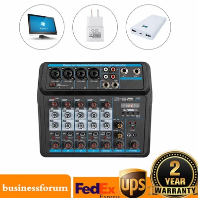 $57.95 • Buy Portable 6 Channel Audio Mixer DJ Console Musical Mixing Device W/ Sound Board