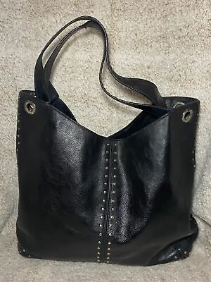 Michael Kors Uptown Astor Silver Studded Black Leather Large Tote Shoulder Bag • $65