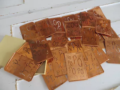 Lots 27  Monogram Stencils Copper Initials Letters Monogramlogo Antique Vintage • $140