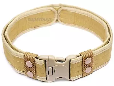 Khaki Light Heavy Duty Tactical Belt Load Bearing Police Security Military 54mm • £18.53