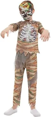 Mummy Costume Boys Halloween Zombie Fancy Dress Outfit + Mask • £8.99