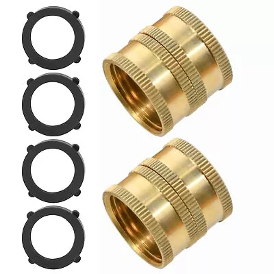 Garden Hose AdapterBrass Hose To Hose Swivel 3/4-Inch 2 Pack Double Female • $8.49