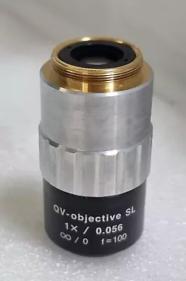 MITUTOYO QV-objective SL 1 X /0.056 ∞ / 0   F=100  Microscope Objective Lens • $399.90