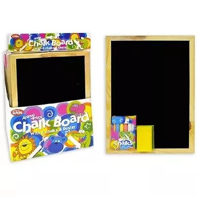 A4 CHALKBOARD Children Fun Kids Black Chalk Board Dry Wipe Blackboard UK • £3.95