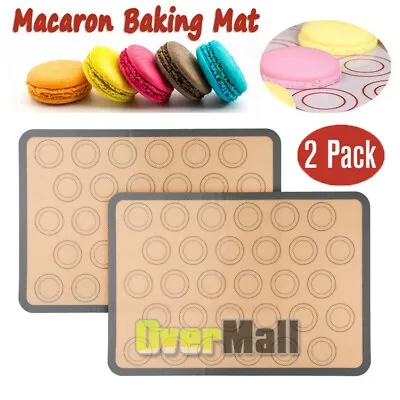 2X Silicone Pastry Cake Macaron Macaroon Oven Baking Mould Sheet Mat Non-Stick • $10.99