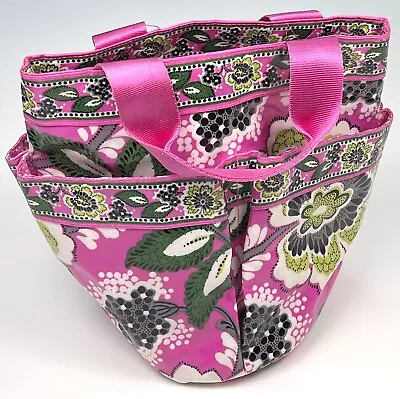 VERA BRADLEY Priscilla Pink Floral 10 X11 X7  Water Resistant SHOWER CADDY EUC • $29.99